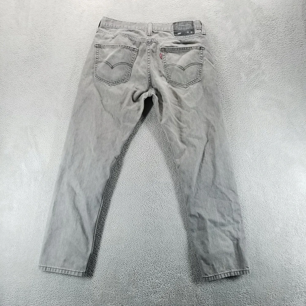 Levis 508 Jeans Mens 33x30 Gray Regular Tapered Medium Wash Denim‎ Comfort